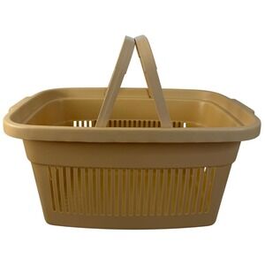 Vintage Rubbermaid 18" Shopping Basket Carrying Handles Almond 2686